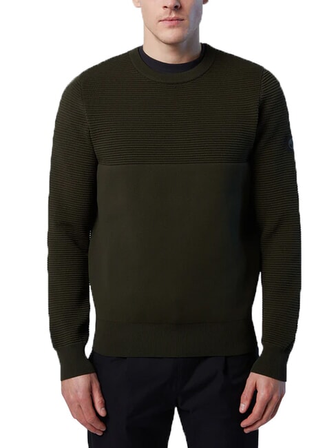 KNITTED Sweter z okrągłym dekoltem leśna zieleń - Koszulki męskie