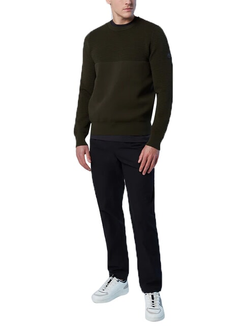 KNITTED Sweter z okrągłym dekoltem leśna zieleń - Koszulki męskie
