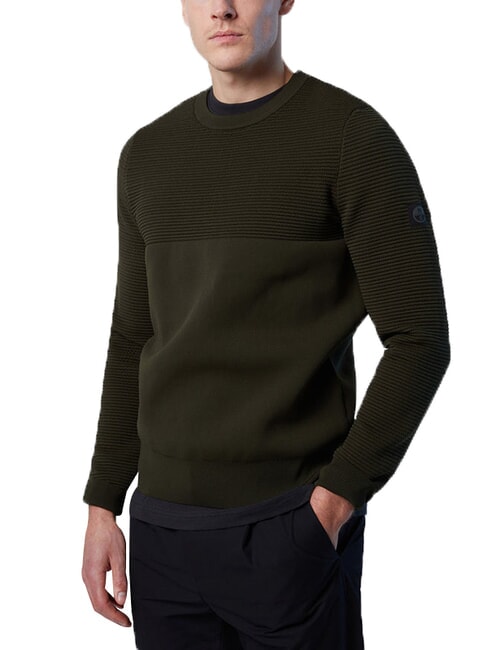 KNITTED Sweter z okrągłym dekoltem leśna zieleń - Koszulki męskie
