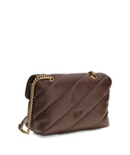 PINKO MINI LOVE BAG Torba ze sk&oacute;ry nappa wino bordowe-antyczne złoto - Torby damskie - 3