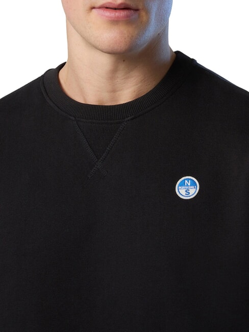 ROUND LOGO Bluza bawełniana z okrągłym dekoltem czarny - Bluzy męskie