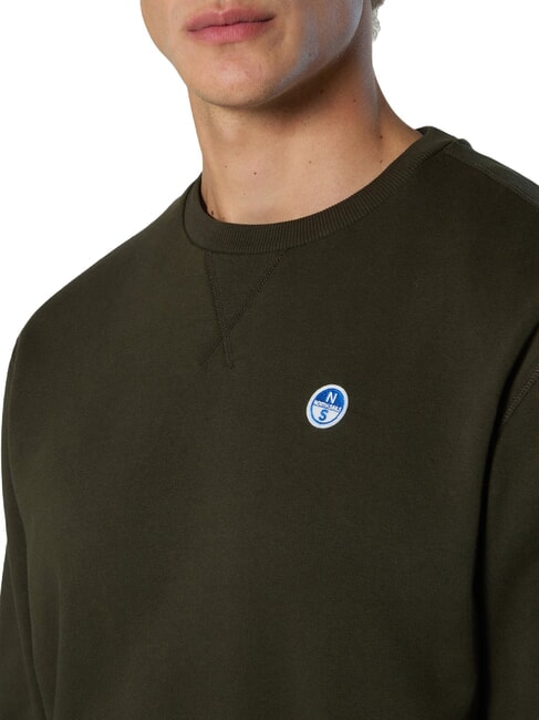 ROUND LOGO Bluza bawełniana z okrągłym dekoltem noc leśna - Bluzy męskie