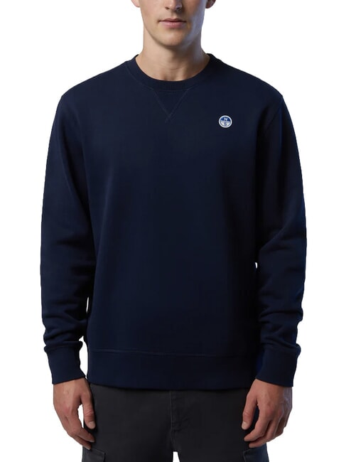 ROUND LOGO Bluza bawełniana z okrągłym dekoltem granatowy - Bluzy męskie