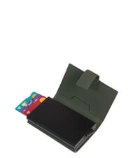 PIQUADRO CORNER SPECIALE GOMMATO Wodoodporny automatyczny uchwyt na karty ZIELONY - Portfele męskie - 3