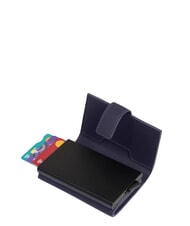 PIQUADRO CORNER SPECIALE GOMMATO Wodoodporny automatyczny uchwyt na karty niebieski - Portfele męskie - 3