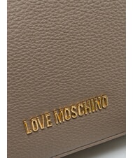 LOVE MOSCHINO JEWEL Torba na ramię z klapką błoto - Torby damskie - 3