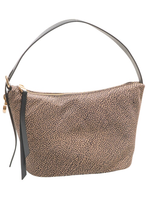 PRIVE Torba na ramię typu hobo OP/NATURALNY/CZARNY - Torby damskie