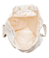 BORBONESE MEDIUM ECO LINE Plecak biała bawełna - Torby damskie - 5