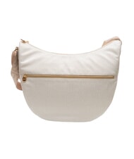 BORBONESE LUNA BAG MEDIUM Torba na ramię biała bawełna - Torby damskie - 4