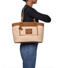 LOVE MOSCHINO STRAW CHIC Torba na ramię naturalny/sk&oacute;ra - Torby damskie - 4