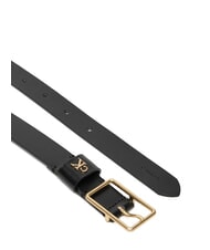 CALVIN KLEIN CLASSIC BUCKLE Pasek sk&oacute;rzany czarny / antyczne jasne złoto - Paski - 2