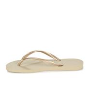 HAVAIANAS SLIM Klapki SZARY PIASKOWY/JASNY ZŁOTY - Buty damskie - 4