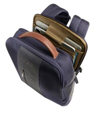 PIQUADRO BRIEF 2 Plecak na laptopa z tkaniny z recyklingu niebieski/sk&oacute;ra - Plecaki na laptopa do pracy - 6