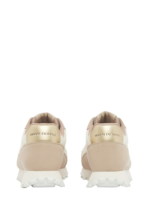 DROP MICROSUEDE Trampki z logo z boku piasek+ecru - Buty damskie