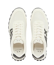 ARMANI EXCHANGE DROP MICROSUEDE Trampki z kontrastowym logo ecru + czarny - Buty męskie - 5