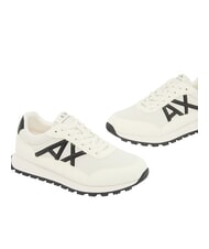ARMANI EXCHANGE DROP MICROSUEDE Trampki z kontrastowym logo ecru + czarny - Buty męskie - 6