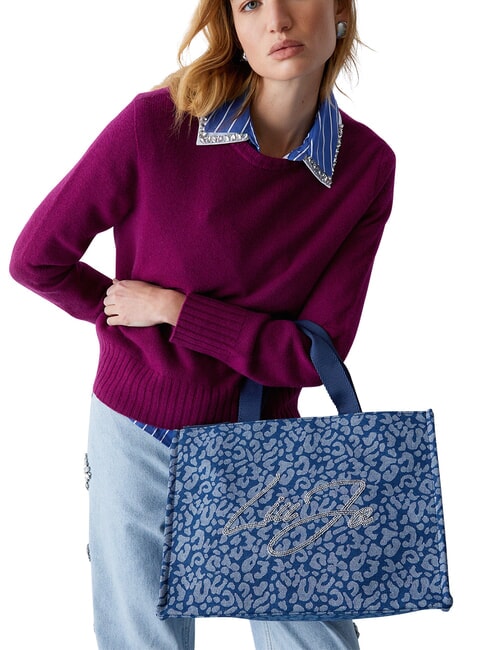 LOGO STRASS Torebka z paskiem na ramię den.blue animalier - Torby damskie