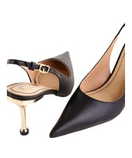 GAUD&Igrave; CRISTEL Dekolt Chanel, ze sk&oacute;ry CZARNY - Buty damskie - 3