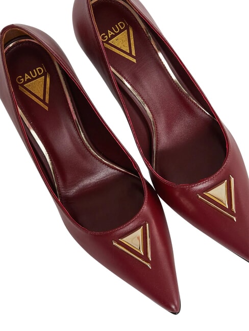 COLETTE Sk&oacute;rzany dekolt Burgundia - Buty damskie