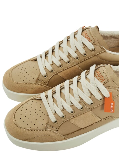 FUSION Sk&oacute;rzane trampki BEŻOWY - Buty męskie
