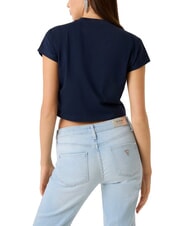 GUESS SCRIPT CROP Kr&oacute;tki T-shirt zaczerniony niebieski - Koszulki i topy damskie - 2