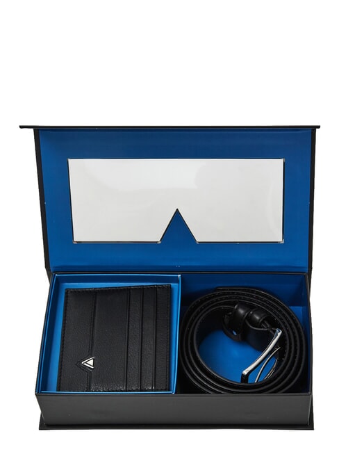 GIFT BOX Zestaw z paskiem i uchwytem na karty CZARNY - Paski