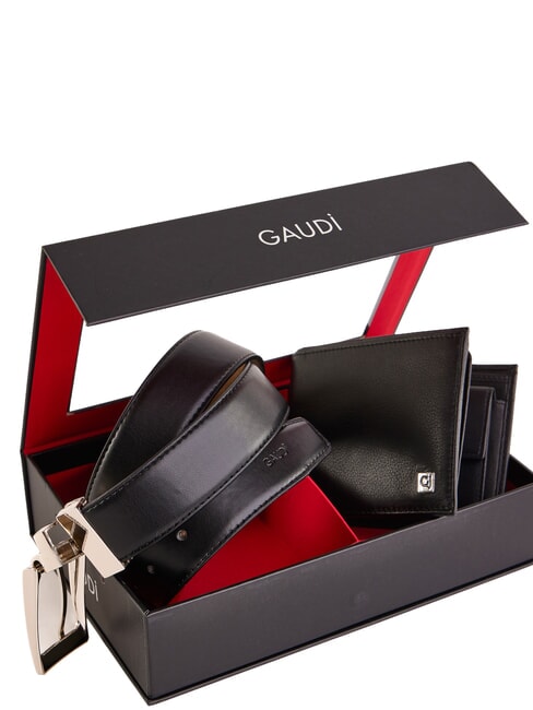 GIFT BOX Zestaw paska i portfela czarny/piaskowy - Paski