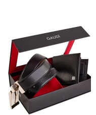 GAUD&Igrave; GIFT BOX Zestaw paska i portfela czarny/piaskowy - Paski - 3