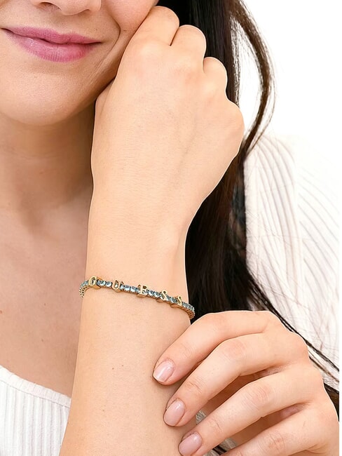 ARM PARTY  Bransoletka ylw złoto/akwamaryn - Bransoletki damskie