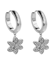 GUESS WHITE LOTUS Kolczyki k&oacute;łka z zawieszkami w kształcie kwiat&oacute;w - Kolczyki