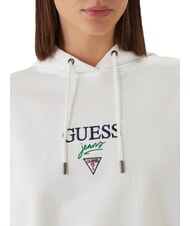 GUESS JEANS DROP BAKER CROP Bluza z kapturem czysto biały - Bluzy damskie - 3