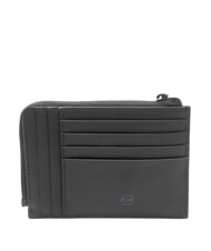PIQUADRO CORNER SPECIALE GOMMATO Uchwyt na kartę Zip Czarny - Portfele męskie - 2