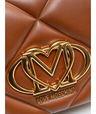 LOVE MOSCHINO EMBOSSED Mała torba na ramię brązowy - Torby damskie - 3