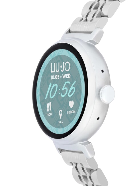 GLAM Zegarek, smartwatch z obudową ze stopu cynku i stali srebrny - Zegary
