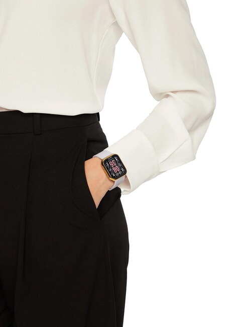 VOICE MINI Zegarek, smartwatch z obudową silikonową i stalową złoto - Zegary