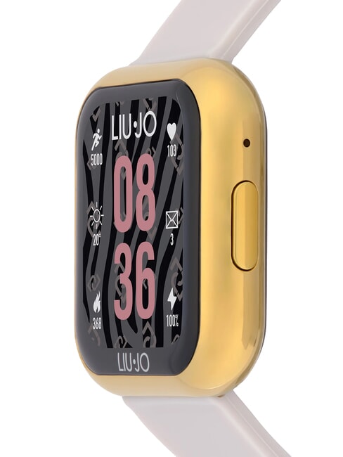 VOICE MINI Zegarek, smartwatch z obudową silikonową i stalową złoto - Zegary