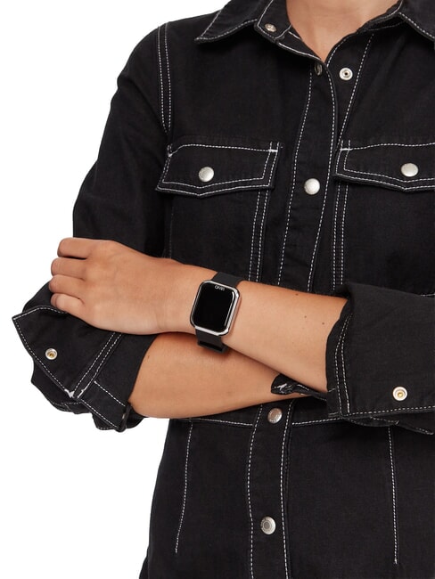 VOICE MINI Zegarek, smartwatch z obudową silikonową i stalową srebrny - Zegary