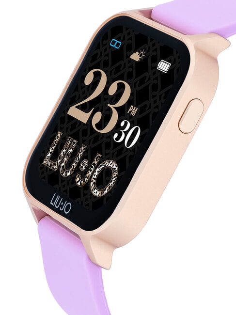 VOICE ENERGY Zegarek, smartwatch z obudową silikonową i aluminiową r&oacute;żowe złoto - Zegary