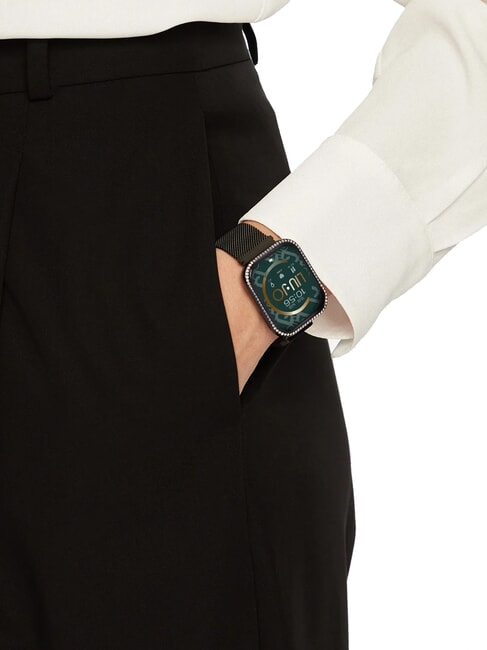 VOICE SLIM LUXURY Zegarek, smartwatch ze stopu aluminium ze złotym wykończeniem czarny - Zegary