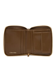 CALVIN KLEIN COATED EMBLEM Mały portfel pustynny szary aop - Portfele damskie - 2