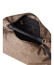 BORBONESE PLIE Torba na ramię typu hobo OP/NATURALNY/CZARNY - Torby damskie - 4