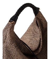 BORBONESE PLIE Torba na ramię typu hobo OP/NATURALNY/CZARNY - Torby damskie - 5