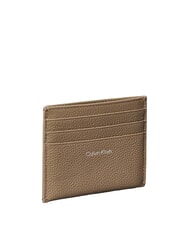 CALVIN KLEIN HARDWARE EMBLEM PEBB Płaski sk&oacute;rzany uchwyt na karty - Portfele damskie