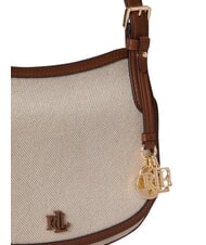 RALPH LAUREN MARCY Mała torebka z regulowanym paskiem na ramię biały/brązowy - Torby damskie - 4