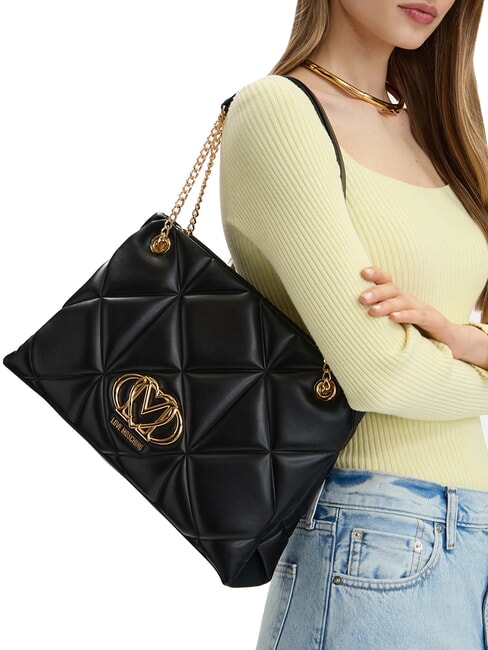 EMBOSSED Quilted Torba na ramię Czarny - Torby damskie