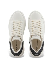 ARMANI EXCHANGE SUPER MINI-TUMBLED Adidasy ecru + czarny - Buty damskie - 4