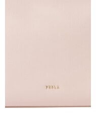 FURLA TONIE Mała sk&oacute;rzana torba z paskiem na ramię przykurzony r&oacute;ż - Torby damskie - 4