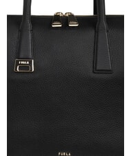 FURLA OLIVIA Sk&oacute;rzana torba na zakupy na ramię Czarny - Torby damskie - 6
