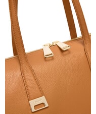 FURLA OLIVIA Sk&oacute;rzana torba na zakupy na ramię tytoń - Torby damskie - 7