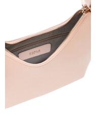 FURLA GOCCIA Torba na ramię ze sk&oacute;ry młotkowanej przykurzony r&oacute;ż - Torby damskie - 7
